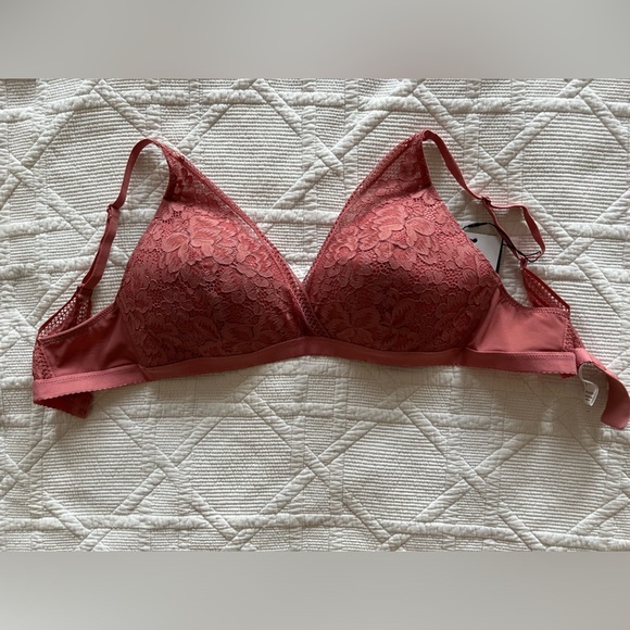 Knix Lace Deep-V Bra in Pink Sorbet (Brand New) - Picture 3 of 4